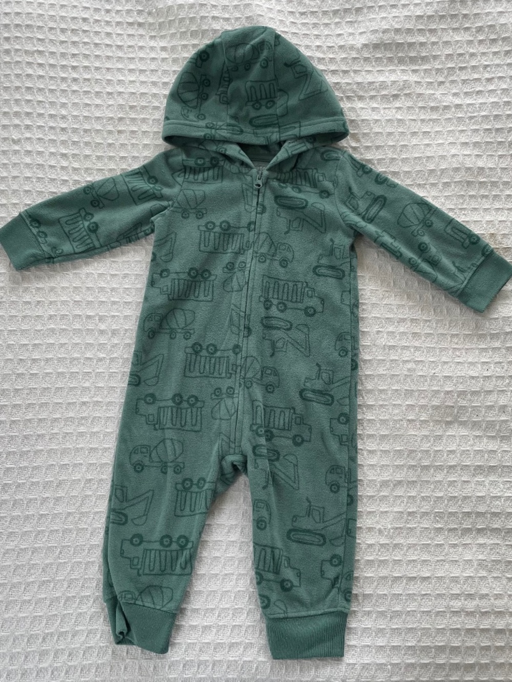 Boys Carter's Child Mine Fleece Truck Hooded Outfit - Size 6-9M